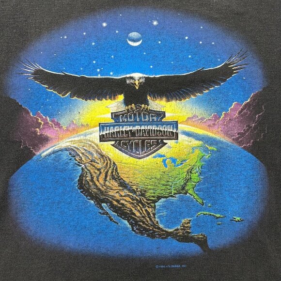 90s Vintage Harley Davidson Graphic Tee Mens Large Eagle California Made in USA - Picture 3 of 10